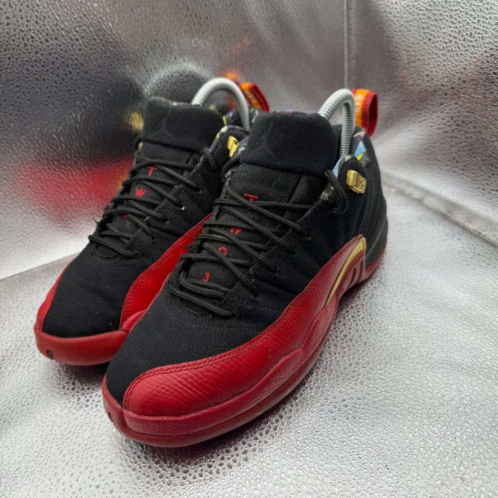 Size 5.5Y Nike Air Jordan 12‎ Retro Low SE Bowl Red Black Kids Shoes DH9695-001